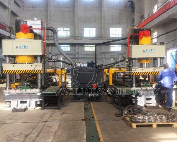 由液壓機參與的錨桿托盤自動化生產線